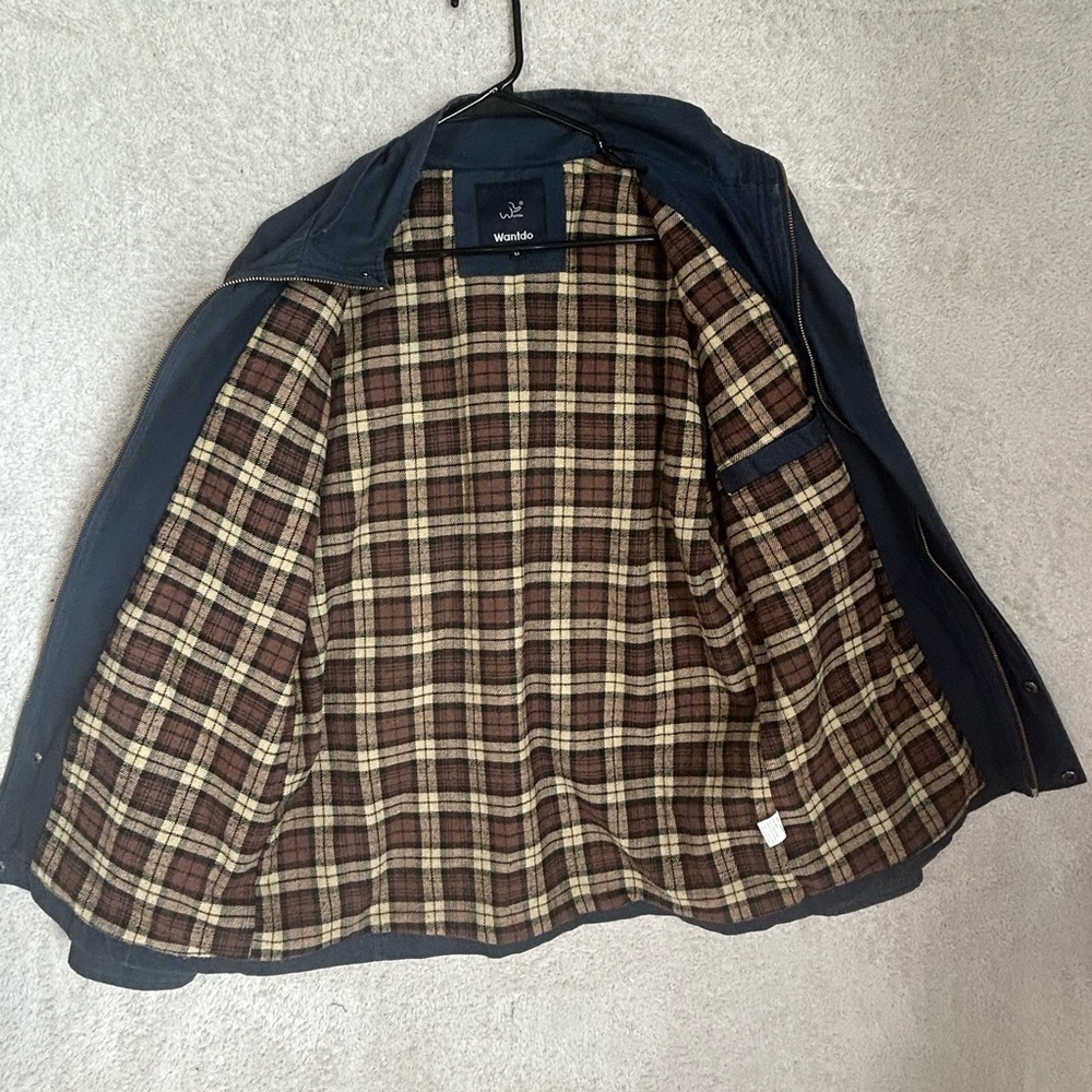 Wantdo Men's Heavy Casual Cotton Lined Jacket. Blue Size Medium. Preppy Casual - Picture 6 of 13